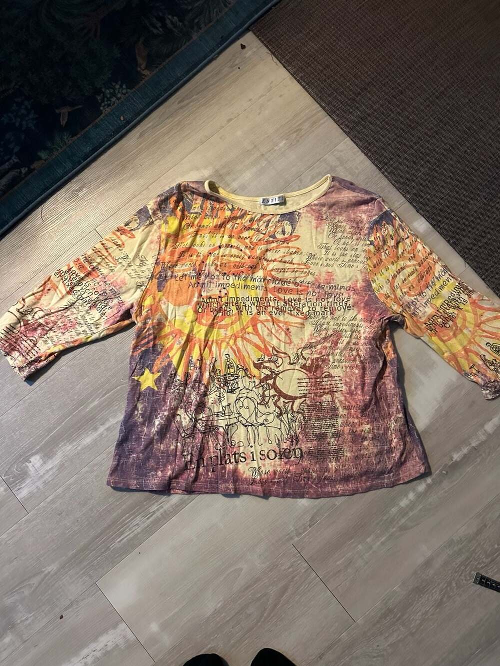 Entity Graphic Long Sleeve Top Multi Color Poetry Sun